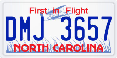 NC license plate DMJ3657