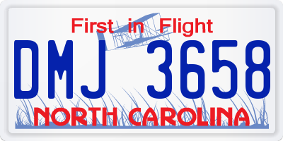 NC license plate DMJ3658
