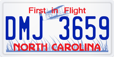 NC license plate DMJ3659