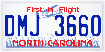 NC license plate DMJ3660