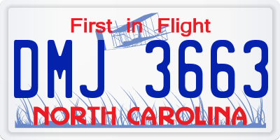 NC license plate DMJ3663