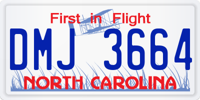 NC license plate DMJ3664