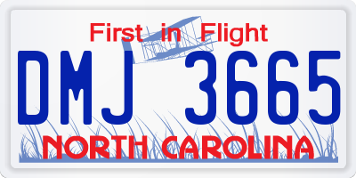 NC license plate DMJ3665