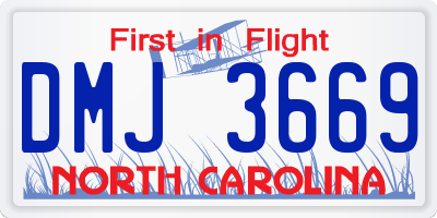 NC license plate DMJ3669