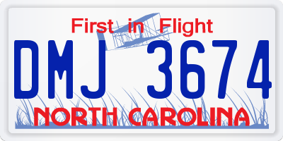 NC license plate DMJ3674