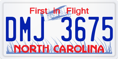 NC license plate DMJ3675