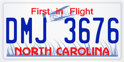 NC license plate DMJ3676