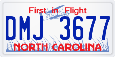 NC license plate DMJ3677