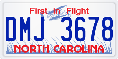 NC license plate DMJ3678
