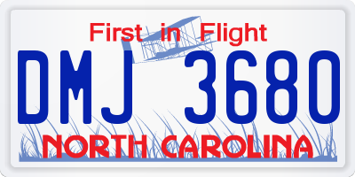 NC license plate DMJ3680