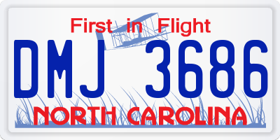 NC license plate DMJ3686