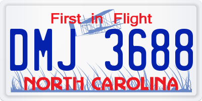 NC license plate DMJ3688