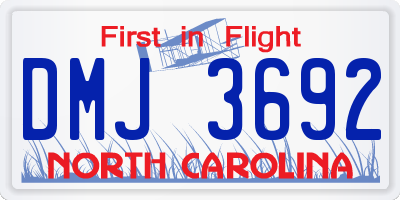 NC license plate DMJ3692