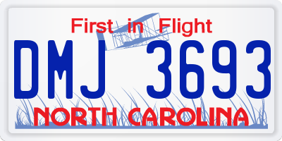 NC license plate DMJ3693