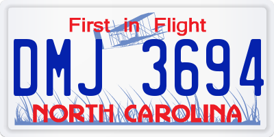 NC license plate DMJ3694