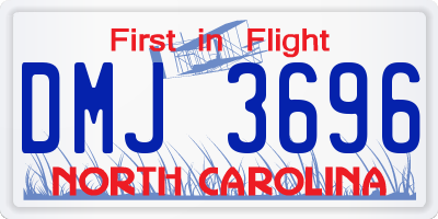 NC license plate DMJ3696