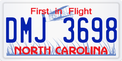 NC license plate DMJ3698