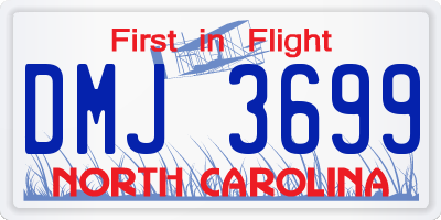 NC license plate DMJ3699