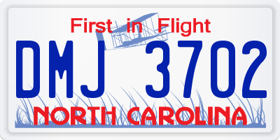 NC license plate DMJ3702