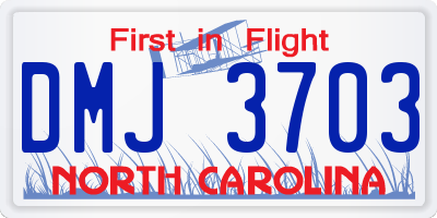 NC license plate DMJ3703