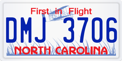 NC license plate DMJ3706