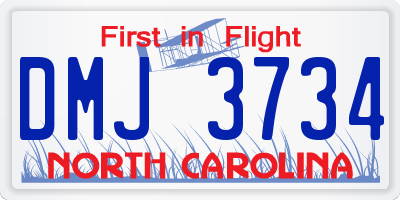 NC license plate DMJ3734