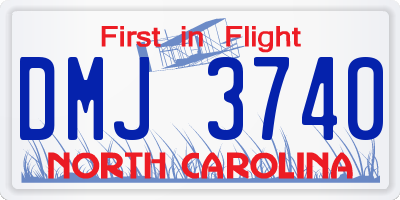 NC license plate DMJ3740