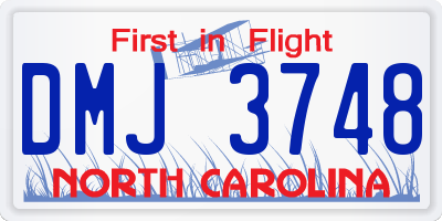 NC license plate DMJ3748