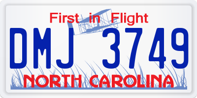 NC license plate DMJ3749
