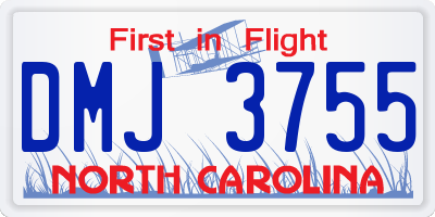 NC license plate DMJ3755
