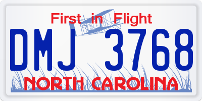 NC license plate DMJ3768