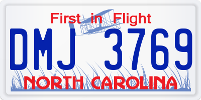 NC license plate DMJ3769
