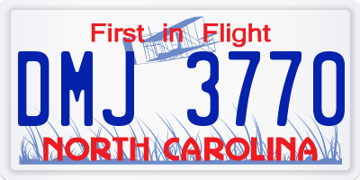 NC license plate DMJ3770