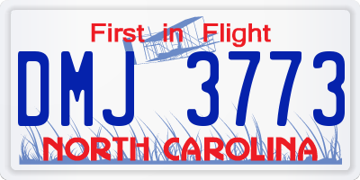 NC license plate DMJ3773