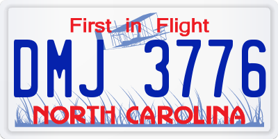 NC license plate DMJ3776