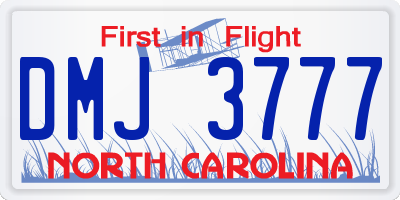 NC license plate DMJ3777