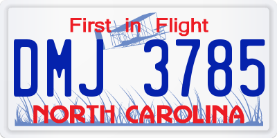 NC license plate DMJ3785