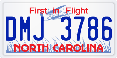 NC license plate DMJ3786