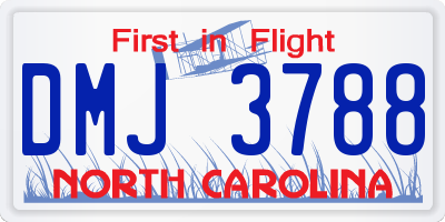 NC license plate DMJ3788