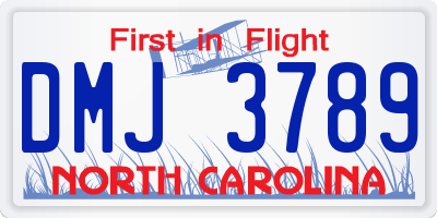 NC license plate DMJ3789