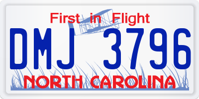NC license plate DMJ3796
