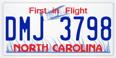NC license plate DMJ3798