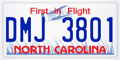 NC license plate DMJ3801