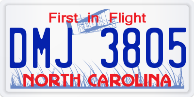 NC license plate DMJ3805