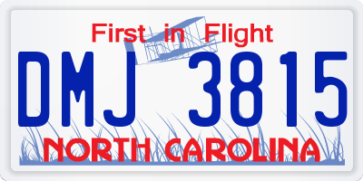 NC license plate DMJ3815