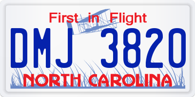 NC license plate DMJ3820