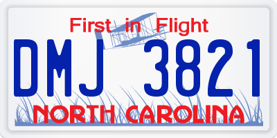 NC license plate DMJ3821