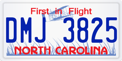 NC license plate DMJ3825