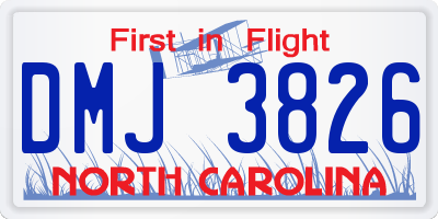 NC license plate DMJ3826
