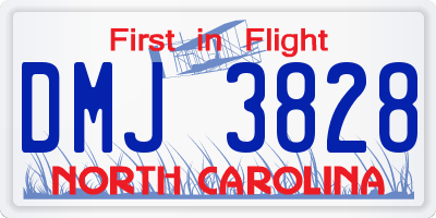 NC license plate DMJ3828